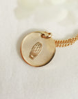 Dainty Personalized Gold Disc Necklace (Cactus, Bee, ASL Sign)