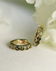 Pink Tourmaline Hoop Earrings 14k Gold - Melt'm Jewelry