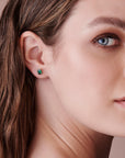 14k Gold Emerald Cut Emerald Stud Earrings - Melt'm Jewelry