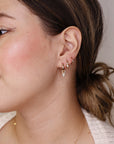 Pear Diamond Dangle Hoops Huggies