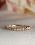 Half Eternity Bezel Set Diamond Wedding Band