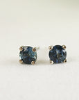 Blue Montana Sapphire Stud Earrings 14k Gold - Melt'm Jewelry