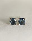 Blue Montana Sapphire Stud Earrings 14k Gold