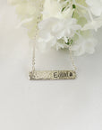 Personalized Gold or Sterling Silver Bar Necklace