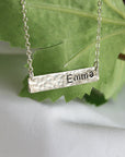 Personalized Gold or Sterling Silver Bar Necklace