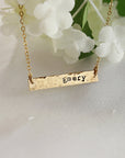 Personalized Gold or Sterling Silver Bar Necklace - Melt'm Jewelry