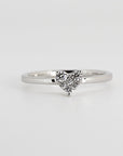 Natural Diamond Heart Ring 14k White Gold, Heart Diamond Ring