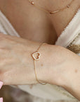 Diamond Heart Bracelet 14k Solid Gold