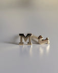 Tiny Initial Stud Earrings 14k Gold, Monogram Earrings