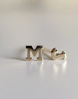 Tiny Initial Stud Earrings 14k Gold, Monogram Earrings