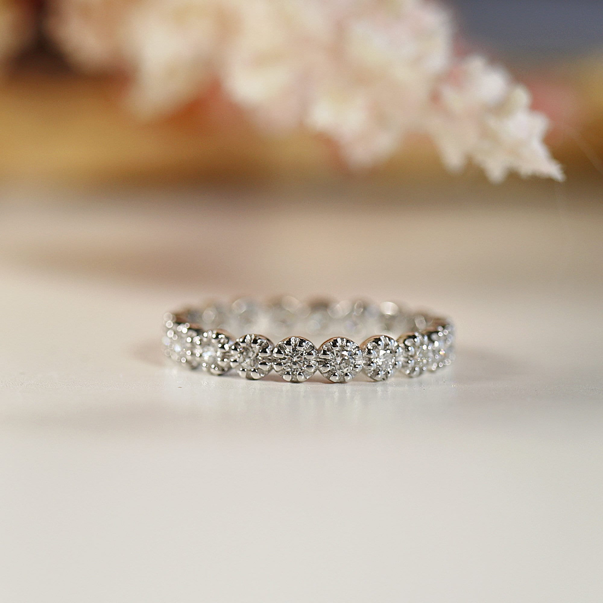 Diamond Eternity Ring in 14k White Gold, Rose Gold or Yellow Gold - Melt'm Jewelry