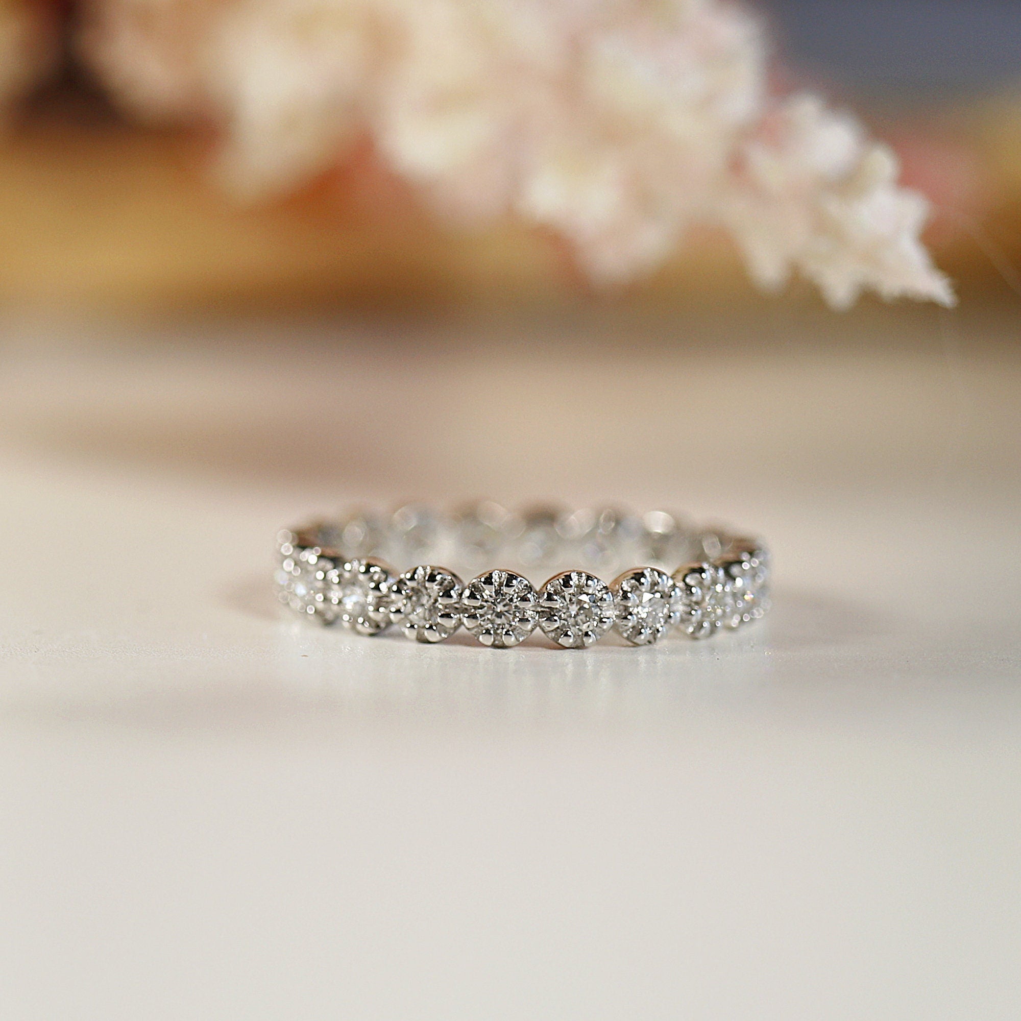 Diamond Eternity Ring in 14k White Gold, Rose Gold or Yellow Gold - Melt'm Jewelry