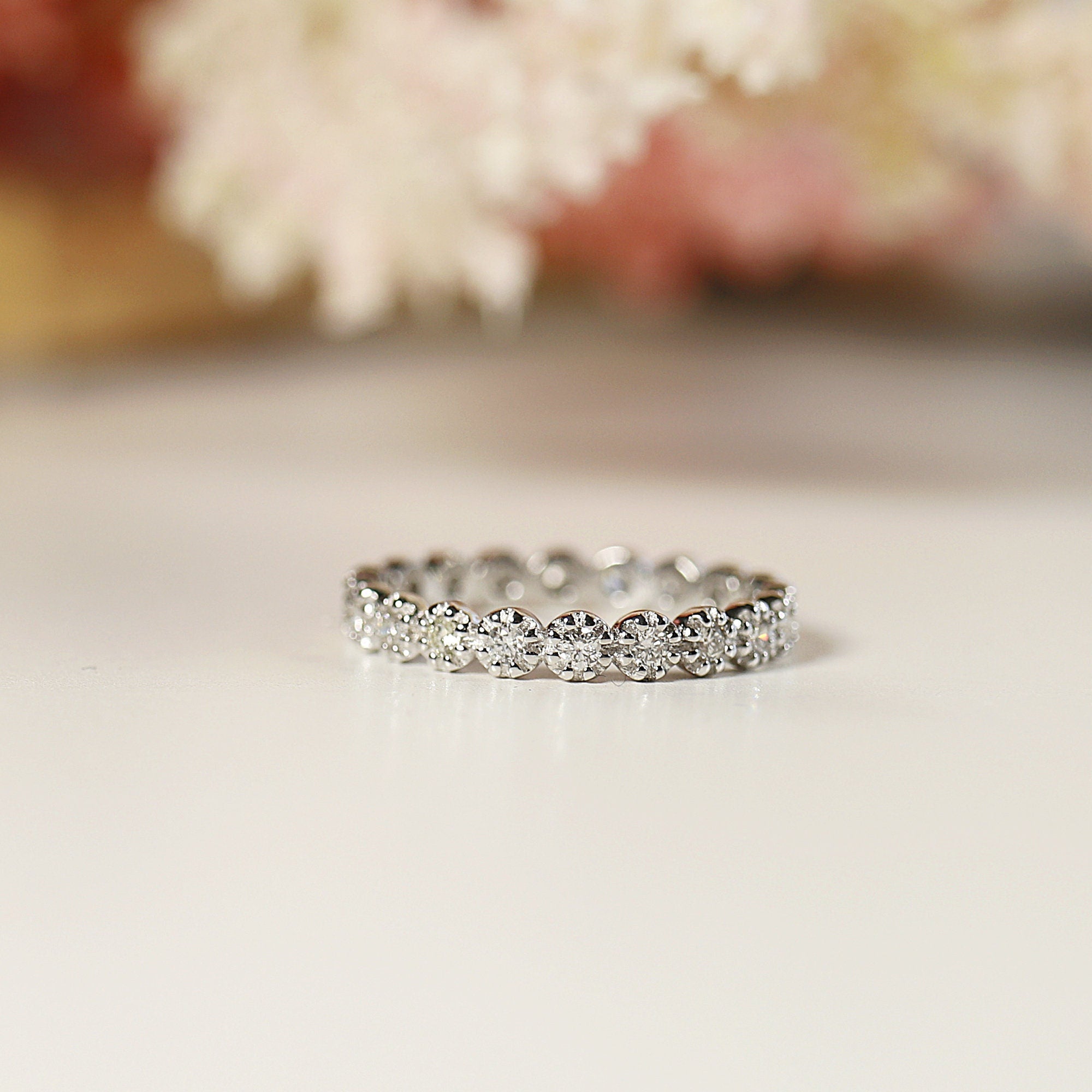 Diamond Eternity Ring in 14k White Gold, Rose Gold or Yellow Gold - Melt'm Jewelry