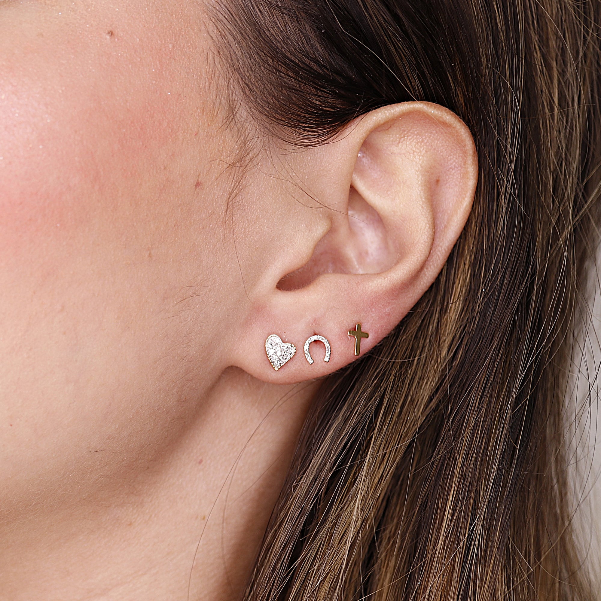 Cute Diamond Heart Earrings (SINGLE or PAIR) - Melt'm Jewelry