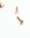 14k Rose Gold Triangle Geometric Stud Earrings