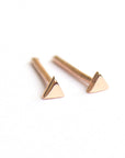 14k Rose Gold Triangle Geometric Stud Earrings