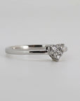 Natural Diamond Heart Ring 14k White Gold, Heart Diamond Ring