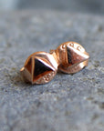 14k Rose Gold Triangle Geometric Stud Earrings