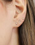 Tiny Initial Stud Earrings 14k Gold, Monogram Earrings - Melt'm Jewelry