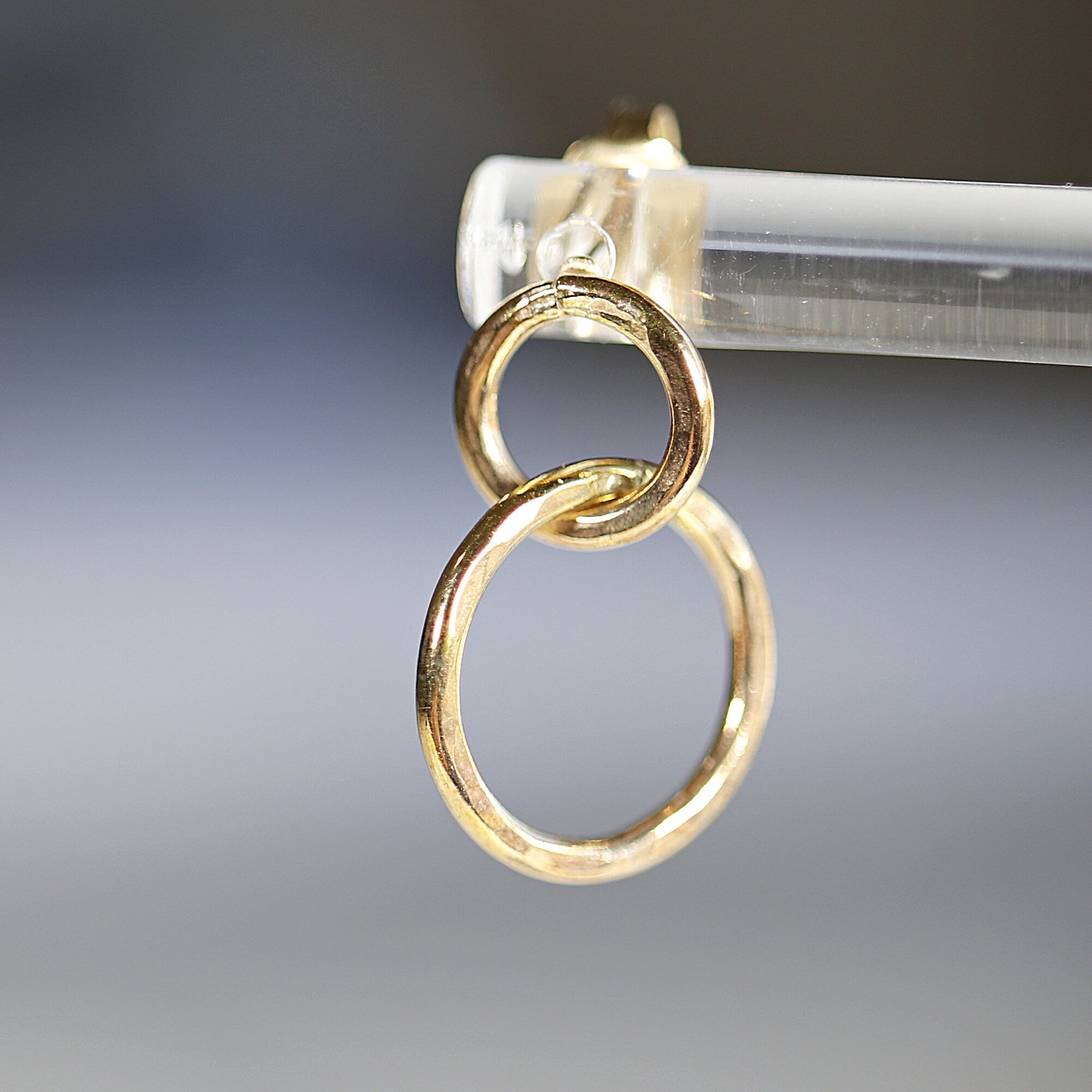 Small Gold Double Hoop Earrings, Gold Filled Hoop Earrings,