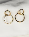 Small Gold Double Hoop Earrings, Gold Filled Hoop Earrings,