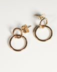 Small Gold Double Hoop Earrings, Gold Filled Hoop Earrings,