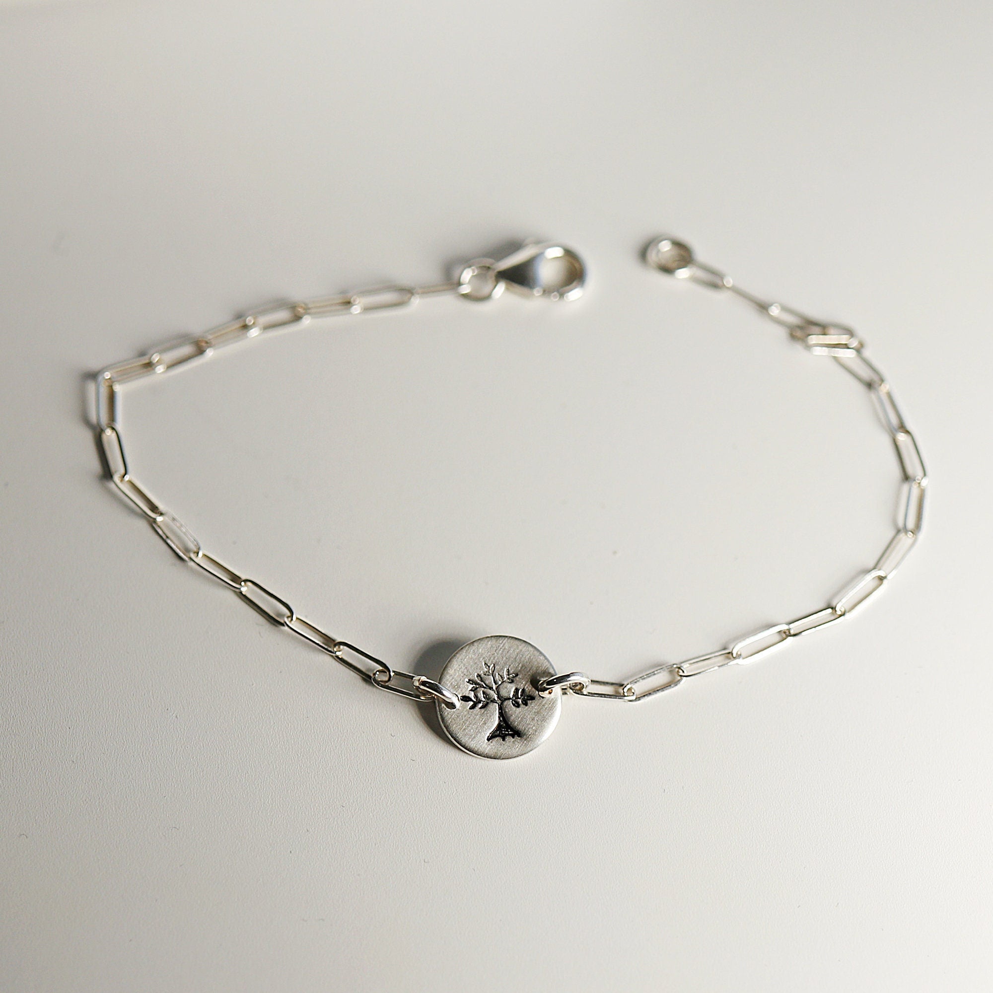 Hand Stamped Tree Of Life Charm Bracelet