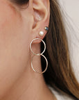 Double Hoop Earrings, Sterling Silver Hoop Earrings - Melt'm Jewelry