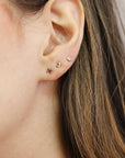 Tiny Initial Stud Earrings 14k Gold, Monogram Earrings - Melt'm Jewelry