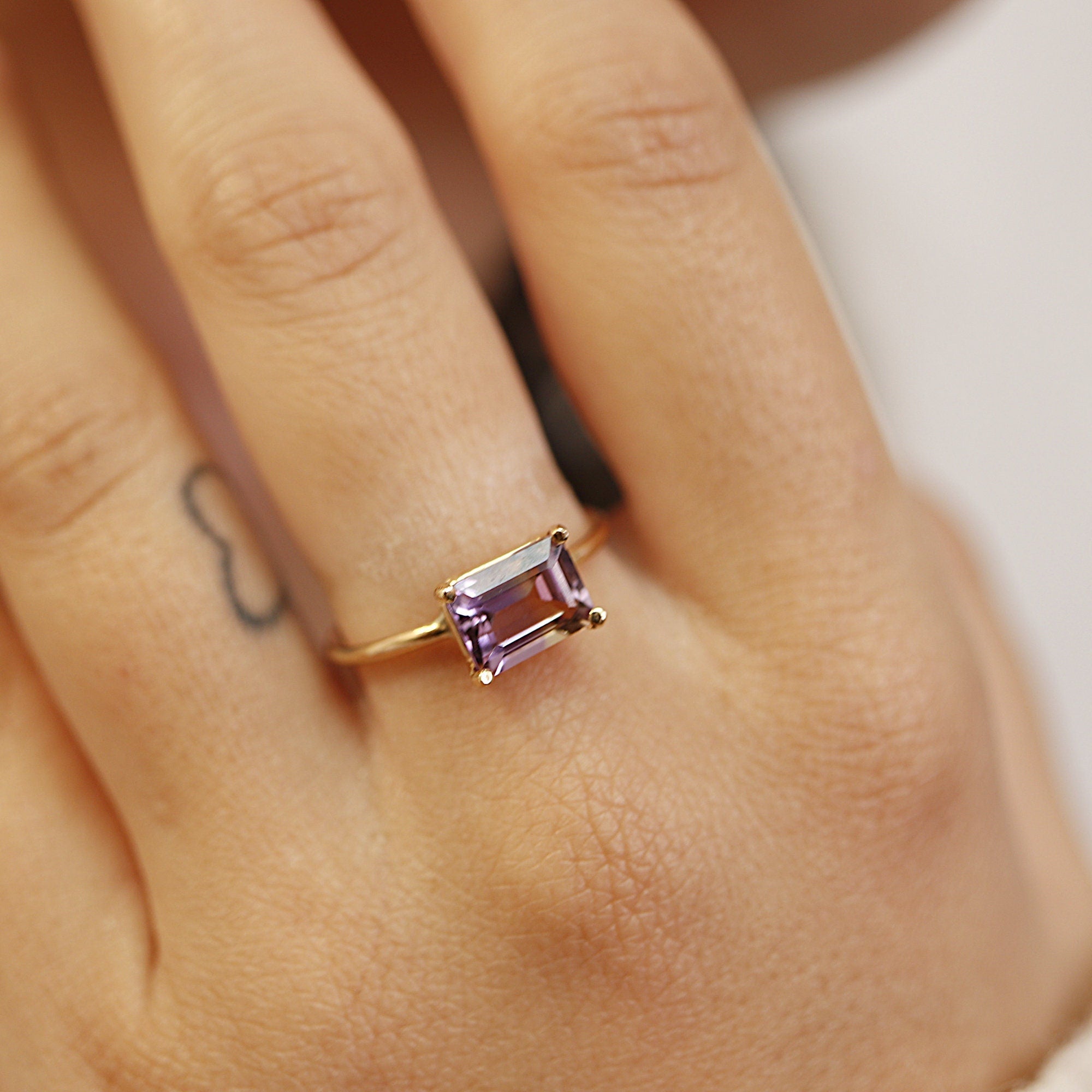 Emerald Cut Ametrine Ring - Melt'm Jewelry