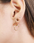 Small Gold Double Hoop Earrings, Gold Filled Hoop Earrings,