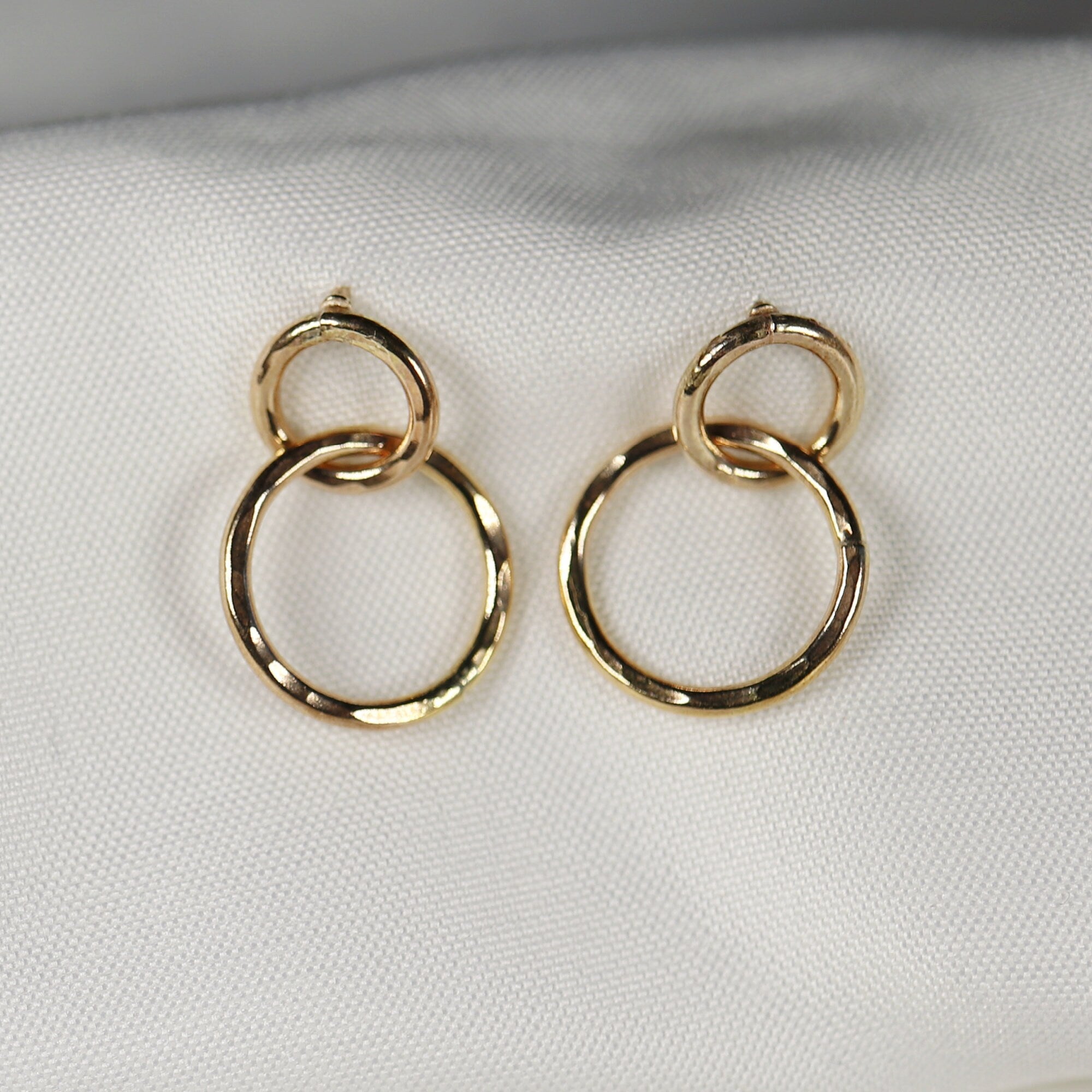 Small Gold Double Hoop Earrings, Gold Filled Hoop Earrings,