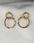 Small Gold Double Hoop Earrings, Gold Filled Hoop Earrings,