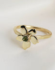 Handmade Floral Gemstone Rings 14k Solid Gold