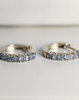 Aquamarine Huggie Hoop Earrings 14k Gold - Melt'm Jewelry