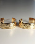 Flower Patterned Gold Filled Hoop Earrings - Melt'm Jewelry