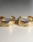Flower Patterned Gold Filled Hoop Earrings - Melt'm Jewelry