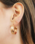 Flower Patterned Gold Filled Hoop Earrings - Melt'm Jewelry