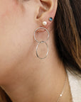 Double Hoop Earrings, Sterling Silver Hoop Earrings