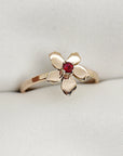 Handmade Floral Gemstone Rings 14k Solid Gold