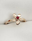 Handmade Floral Gemstone Rings in 14k Solid Gold - Melt'm Jewelry
