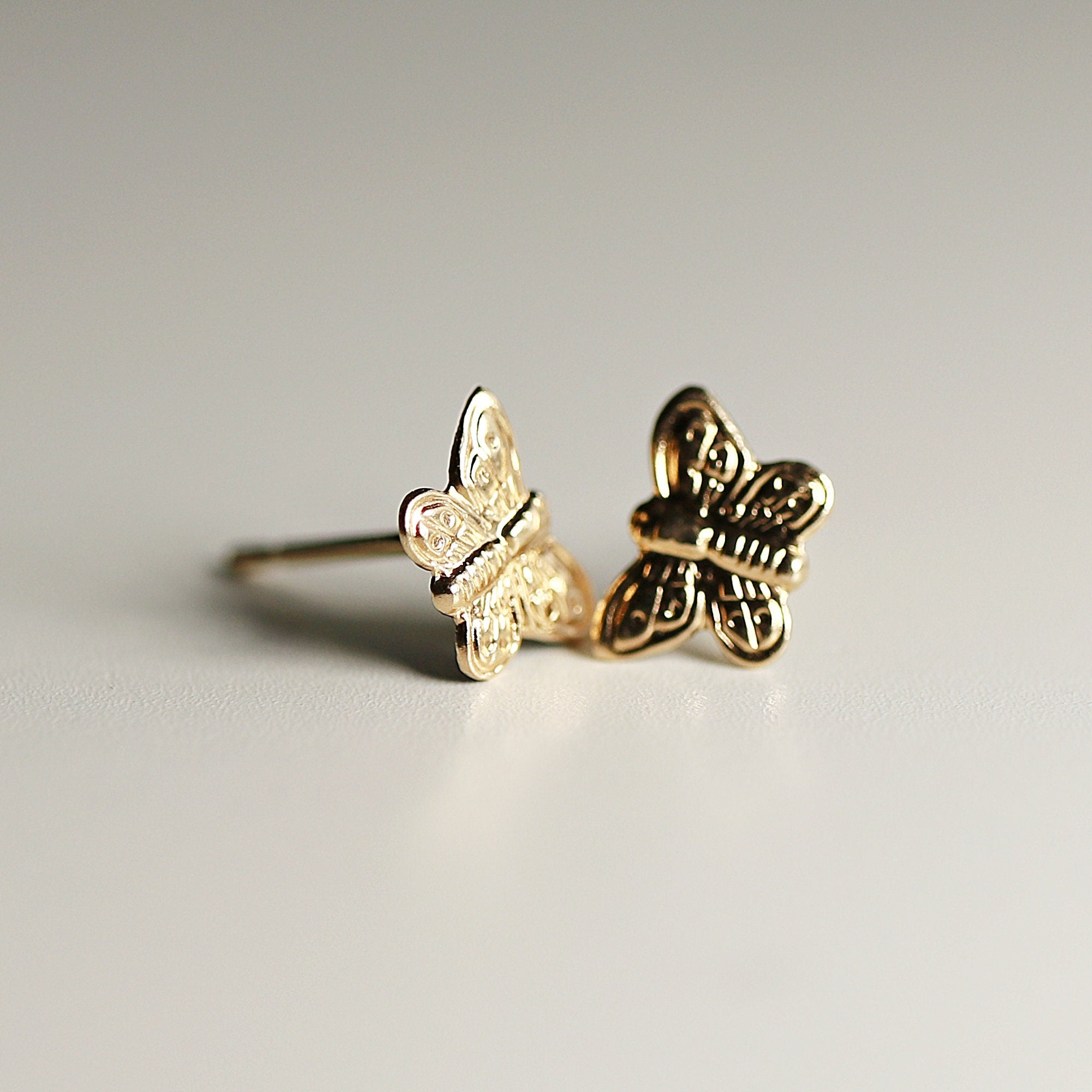 Butterfly Stud Earrings 14k Gold - Melt'm Jewelry