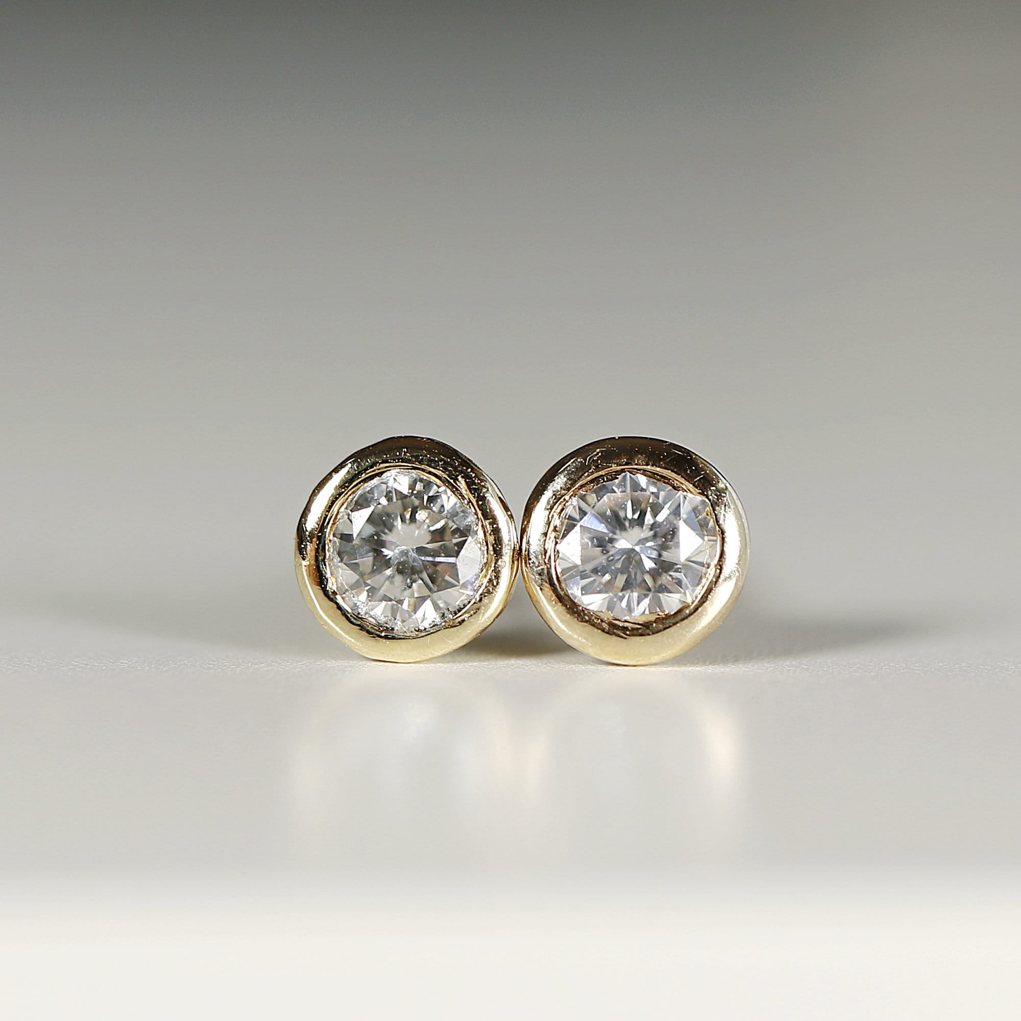 Diamond Stud Earrings 14k Gold