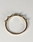 Dainty Diamond Ring 14k Solid Gold – Milgrain Bezel Set 6 Diamond Minimalist Stacking Dot Ring Gift for Her - Melt'm Jewelry