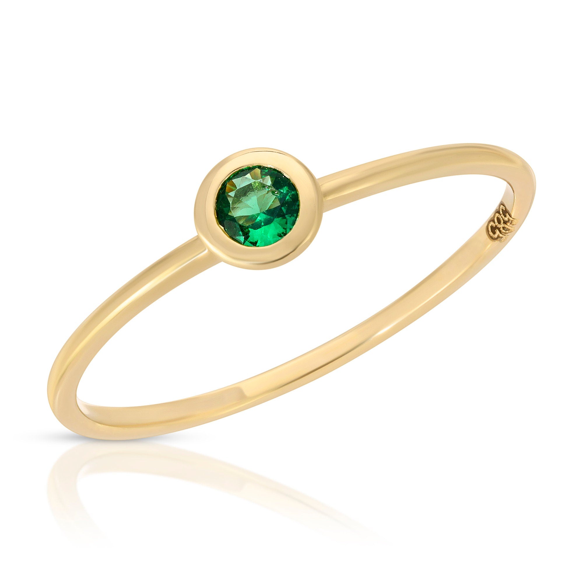 Emerald Stacking Ring 14k Gold - Melt'm Jewelry