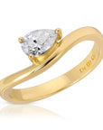 East West Pear Moissanite Ring 14k Gold, LIL JASMINE