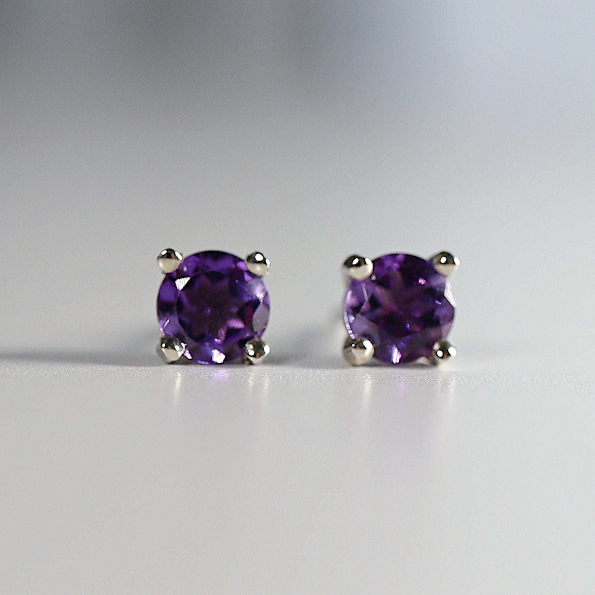 Amethyst Stud Earrings 14k Gold - Melt'm Jewelry