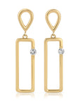 14k Gold Geometric Diamond Dangle Earrings - Melt'm Jewelry