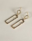 14k Gold Geometric Diamond Dangle Earrings - Melt'm Jewelry