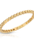 14k Gold Dainty Beaded Ring, Stacking Midi Ring